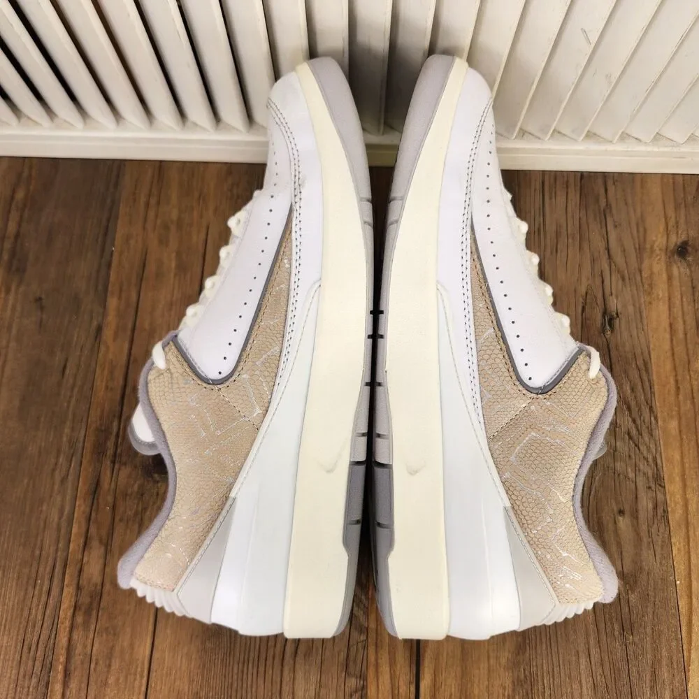 Nike Air Jordan 2 Retro Low Sneakers Mens Sz 11.5 White Python Shoes DV9956-100